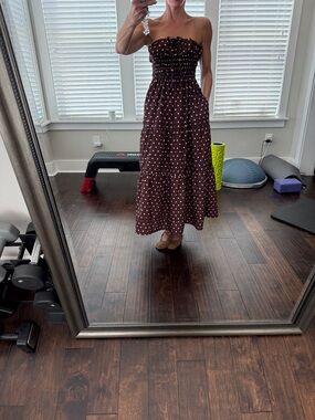Brown Polka Dot Dress WITH POCKETS!